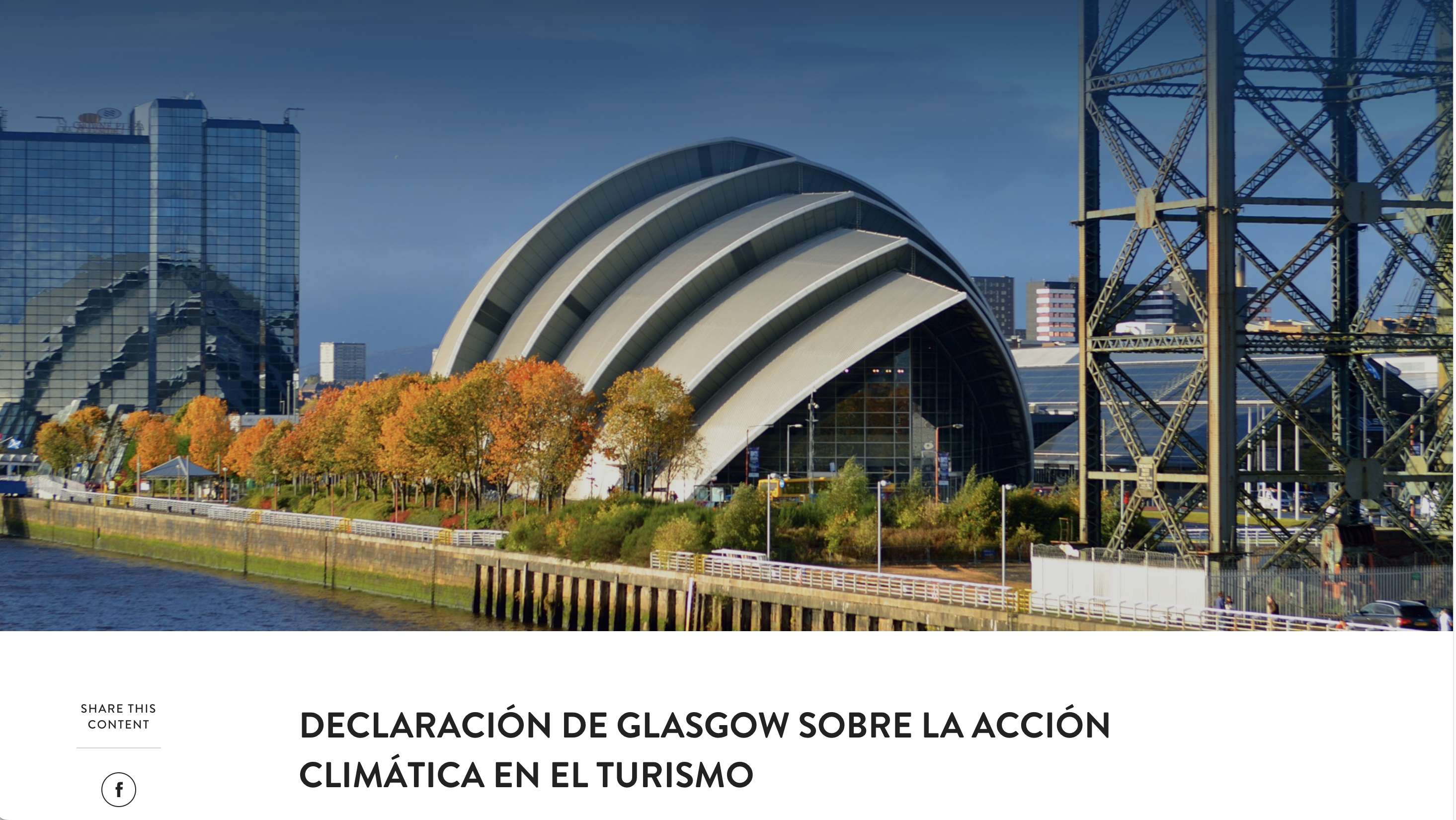450 erakundek baino gehiagok sinatu dute dagoeneko turismoaren arloko ekintza klimatikoari buruzko Glasgowko Adierazpena